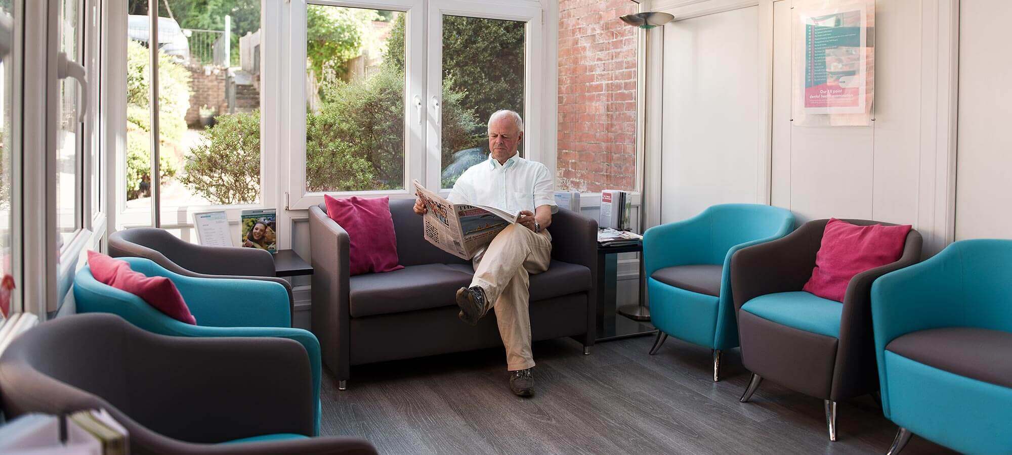 Gentleman in Stricklands Waiting Area guildford geotagged